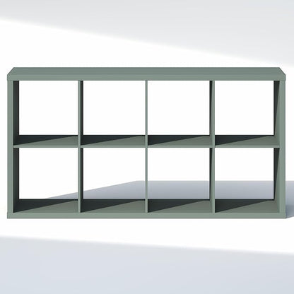 Furinno Cubic Closet Organizers and Storage, 8-Cube Closet Organizer, Open Shelf Closet Storage, Extra Thick Frame for Wardrobe, Bedroom, Living Room, Sage Green
