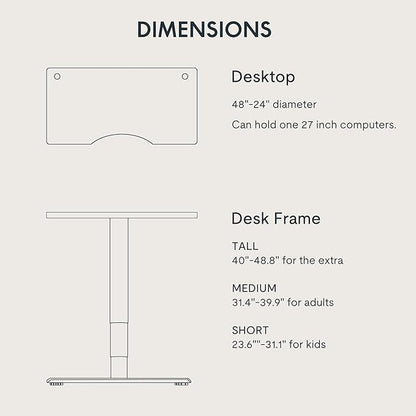 FLEXISPOT E6 MAX Bamboo Dual Motor 48x24 Inch 3-Stage Heavy Duty Standing Desk, 330lbs Weight Capacity, Height Adjustable Desk w/Cable Management & Wheels (Solid Bamboo Curved Desktop + White Frame)