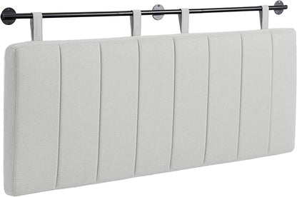 UEV King Headboard Only, Wall Mounted Hanging Upholstered Bed Head Board, Modern Vertical Channel Design of Fine Linen, Elegant Light Yellow Fluted Headboard for Bedroom (Light Yellow, Queen Size)
