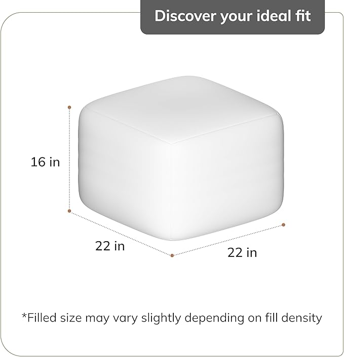 Anji Mountain 100% Handmade & Handcrafted Comfortable Home Décor Pouf Ottoman Footrest for Living Room, Bedroom, Nursery, Kidsroom, Patio Furniture - (22" x 22" x 16" - Camel)