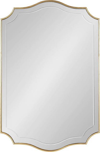 Kate and Laurel Hollyn Glam Scalloped Wall Mirror; 20 x 30; Gold; Decorative Traditional Wall Decor with Elegant Frame and Soft Scallops