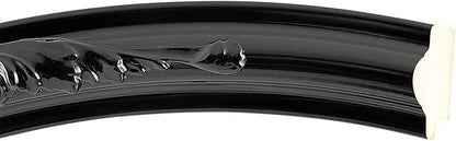 OVALCREST Oval Beveled Wall Mirror for Home Decor - Florence Style - Gloss Black - 40" x 28"