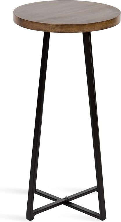 Kate and Laurel Zia Modern Counter Stool, 13 x 13 x 25, Natural Wood and Black, Decorative Contemporary Stool for Kitchen
