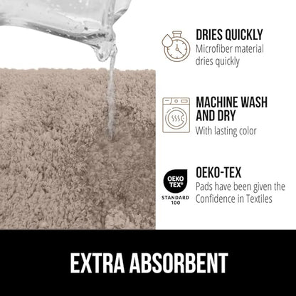 GORILLA GRIP Bathroom Rugs, 42x24, Ultra Soft Absorbent Mat, Thick Plush Bath Rug, Machine Washable, Microfiber Quick Dry, Mats for Shower, Bathtub and Floor, Home Decor Accessories, Beige