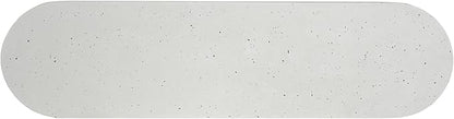 Christopher Knight Home Zigg Durable Concrete Outdoor Dining Set with Stylish Terrazzo Finish, Patio Dining Table with Bench, Oval Outdoor Patio Furniture Set with Pedestal Base, White