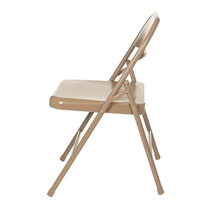 OEF Furnishings OEF900 Series Premium Lightweight All-Steel Folding Chairs (4-Pack, Beige)