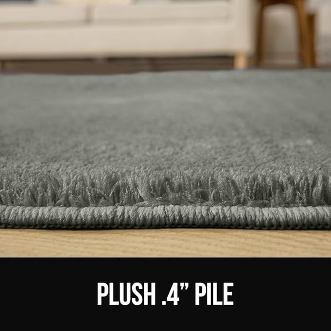 GORILLA GRIP Slip Resistant Soft Washable Stain Resistant Area Rug, Plush Thick Carpet for Nursery, Bedroom, Living Room, Non-Shedding Floor Rugs, Kid and Pet Friendly, Baby Home Decor, 4x6, Gray