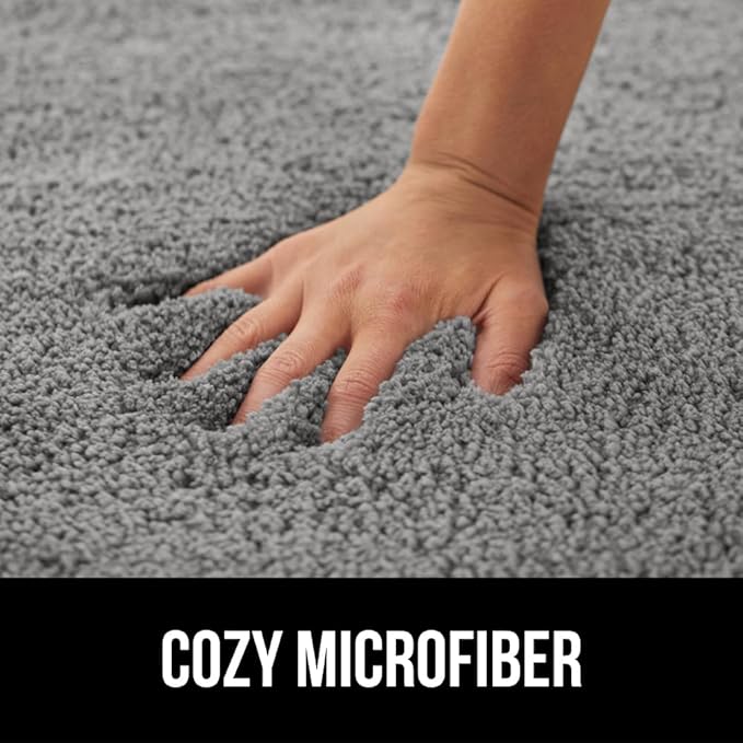 GORILLA GRIP Bathroom Rugs, 42x24, Ultra Soft Absorbent Mat, Thick Plush Bath Rug, Machine Washable, Microfiber Quick Dry, Mats for Shower, Bathtub and Floor, Home Decor Accessories, Gray