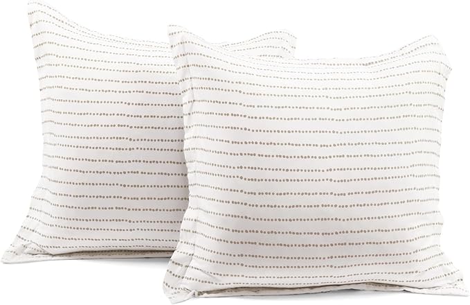 Lush Decor Hygge Geo Reversible 5 Piece Comforter Set, King, Taupe & White
