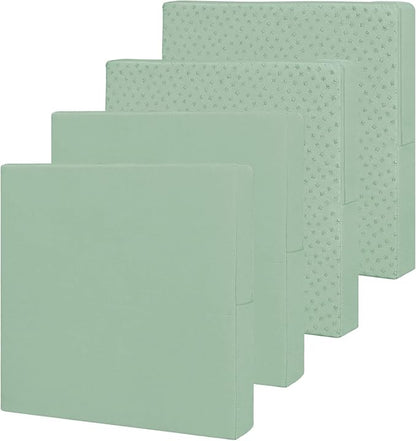 Easy-Going Waterproof Patio Cushion Covers 27x25x5 inch 4 Pack Replacement Non-Slip Outdoor Seat Cushion Slipcover with Zipper. Greyish Green