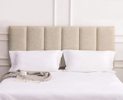 Yongchuang Upholstered Queen Headboard Linen Headboard for Queen Size Bed Adjustable Height Modern Head Board Panel Oatmeal