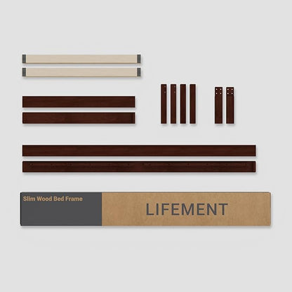 LIFEMENT Classic Wood Platform Bed Frame, Essential, Noise Free, Under Bed Storage, No Box Spring Needed, Easy Assembly (Walnut, Full)
