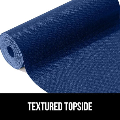 GORILLA GRIP DripGuard Shelf Liner, Non Adhesive Drawer and Kitchen Cabinet Protector, Slip Resistant BPA Free Smooth Surface Plastic Liners for Cabinets, Bathrooms, Closets, 12x120 Inch, Navy Blue