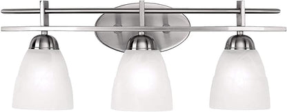Possini Euro Design Art Deco Modern Wall Mount Light Brushed Nickel Silver Metal Hardwired 23 1/2" Wide 3-Light Fixture Trio Marbleized Glass Shades Decor for Bathroom Vanity Mirror House Home