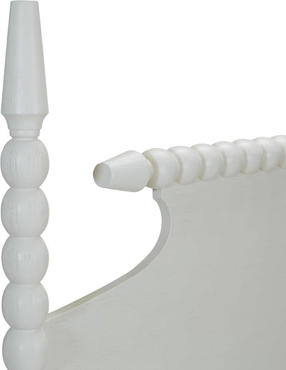 OSP Home Furnishings Spindle Design Cottage Style Headboard, 63.5 x 58.75 inches, Sandcastle Antique White Finish, Queen Size