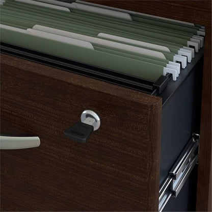 Pemberly Row U-Shaped Desk with Mobile File in Mocha Cherry - Engineered Wood