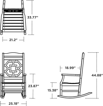 Martha Stewart by POLYWOOD® Chinoiserie Rocking Chair in Teak