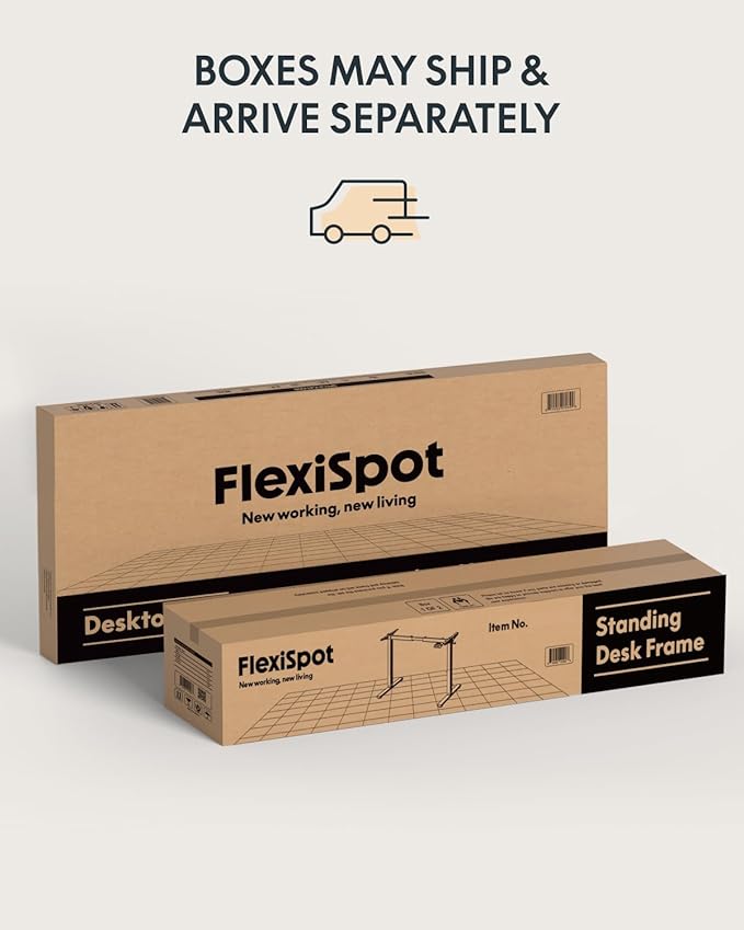 FLEXISPOT 63 x 32 Inch Large Standing Desk, Stand Up Desk with Splice Board, Rising Desks for Home Office, Office Desk with Cup Holder and Headphone Hook (Black Frame + Black Top, 2 Packages)