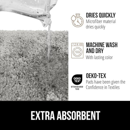 GORILLA GRIP Bathroom Rugs, Ultra Soft Absorbent Mat, Thick Plush Bath Rug, Machine Washable, Microfiber Quick Dry, Mats for Shower, Bathtub and Floor, Home Decor Accessories, 24x17, Light Gray