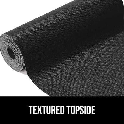 GORILLA GRIP DripGuard Shelf Liner, Non Adhesive Drawer and Kitchen Cabinet Protector, 20x240 Inch, Slip Resistant BPA Free Smooth Surface Plastic Liners for Cabinets, Bathrooms, Closets, Black