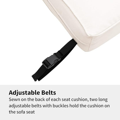 Outdoor Seat Cushions Set for Patio Furniture Deep Seating Patio Cushion Set Weather-Resistant Thick Cushions 23.6" W x 23.6" D x 5” T,Creamy White