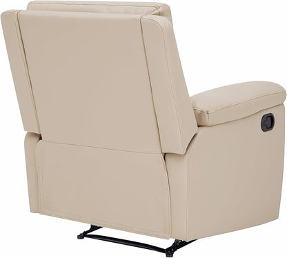 MINCETA Recliner Chairs,Modern Nursery Recliner 5" Wall Hugger Nursery Recliner with Overstuffed Arm and Back for Living Room,Set of 2,PU Leather in Khaki