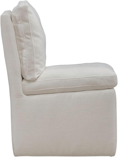 Liberty Furniture Accent Dining Chairs with Castors - Squared Back - Ivory Upholstry - Set of Four