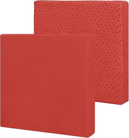 Easy-Going Waterproof Patio Cushion Covers 22x22x4 inch 2 Pack Replacement Non-Slip Outdoor Seat Cushion Slipcover with Zipper. Terra Red