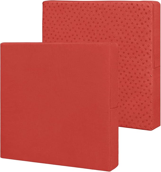 Easy-Going Waterproof Patio Cushion Covers 20x18x4 inch 2 Pack Replacement Non-Slip Outdoor Seat Cushion Slipcover with Zipper. Terra Red