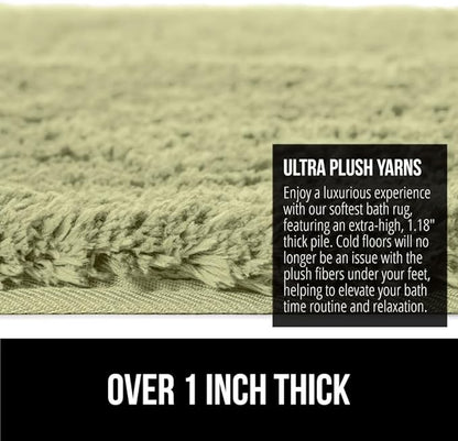 GORILLA GRIP Bathroom Rugs, 60x24, Ultra Soft Absorbent Mat, Thick Plush Bath Rug, Machine Washable, Microfiber Quick Dry, Mats for Shower, Bathtub and Floor, Home Decor Accessories, Sage