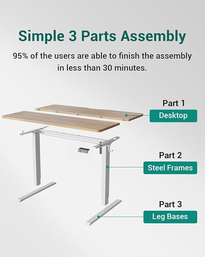 CubiCubi Electric Standing Desk 40 x 24 Inches, Height Adjustable Sit to Stand Desk, Home Office Computer Desk with Splice Board, Maple