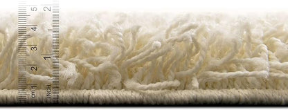 Unique Loom Solid Shag Collection Area Rug (7' 1" x 10' Rectangle, Pure Ivory)