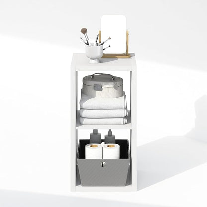 Furinno Cubic Closet Organizers and Storage, 2-Cube Closet Organizer, Open Shelf Closet Storage, Extra Thick Frame for Wardrobe, Bedroom, Living Room, White