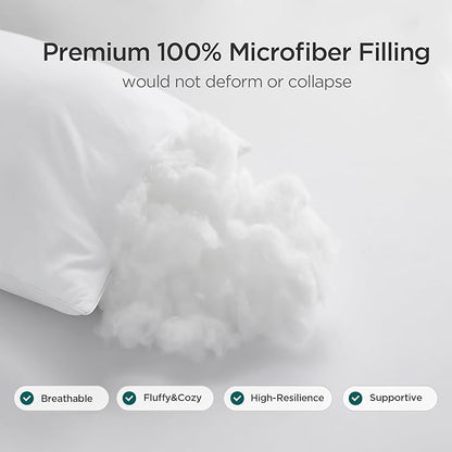 Acanva 20x20 Throw Pillow Inserts Set of 4, Premium Polyester Fiber Fill Square Sham Stuffer Cushion for Sofa, Bed, Couch and Chair, Machine Washable, 20x20 Inch(for 18x18 Cover), White 4 Count