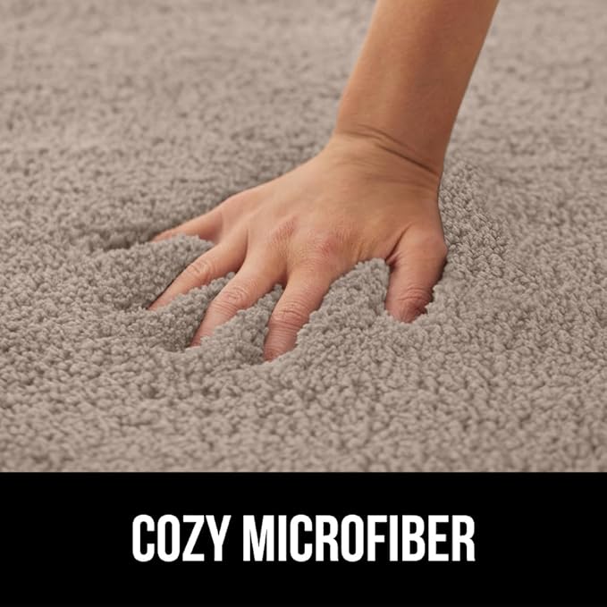 GORILLA GRIP Bathroom Rugs, 60x24, Ultra Soft Absorbent Mat, Thick Plush Bath Rug, Machine Washable, Microfiber Quick Dry, Mats for Shower, Bathtub and Floor, Home Decor Accessories, Beige