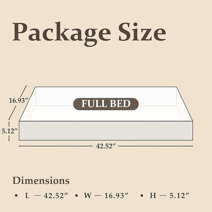 Full Bed Frame with Headboard and Footboard, Metal Full Bed Frame with Under Bed Storage, All-Metal Support System, No Box Spring Needed, Easy Assembly,Rustic Brown