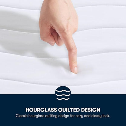 Serta Heated Mattress Pad Cal King Size - Electric Mattress Pad, 10 Heat Setting Controller, Auto Shut Off Timer, Deep Elastic Pocket, Up to 17" Mattress, ETL Certified, Machine Wash, Cal King, White
