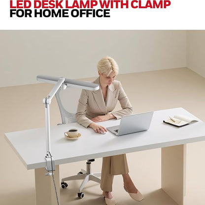 Honeywell LED Desk Lamp with Clamp - 05B02 Upgraded Touch Control Sunturalux Natural Light Clip On Desk Light 4000K 1300LM Dimmable Eye Caring Table Lamp Full Metal Desk Lamps for Home Office
