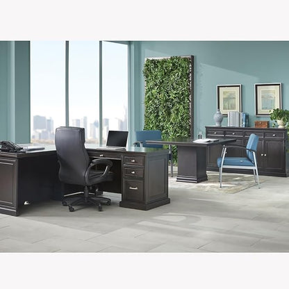 nbf signature series Statesman L Shaped Desk with Left Return 65" W x 72" D Gray Ergonomic Office Desk Adjustable Electric Standing Desk Corner Desk PC Desk Modern Design