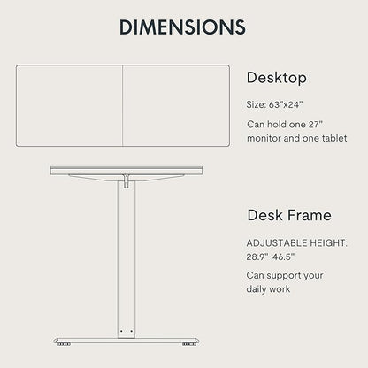 FLEXISPOT Standing Desk Electric Height Adjustable Desk with 63 x 24 Inches Splice Board, Ergonomic Memory Controller, Maple Top + White Frame