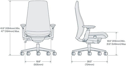 Haworth Fern Office Chair – Ergonomic and Stylish Desk Chair with Breathable Mesh Finish - Without Lumbar Support (Silver Leaf)