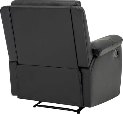 MINCETA Recliner Chairs,Modern 5" Wall Hugger Nursery Recliner with Overstuffed Arm and Back for Living Room,Set of 2,PU Leather in Black