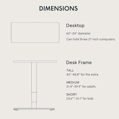 FLEXISPOT E6 MAX Dual Motor 60x24 Inch 3-Stage Heavy Duty Standing Desk, 330lbs Weight Capacity, Height Adjustable Desk w/Cable Management & Wheels (Seamless Black Desktop + Black Frame)