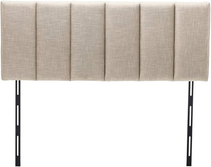 Yongchuang Upholstered Queen Headboard Linen Headboard for Queen Size Bed Adjustable Height Modern Head Board Panel Oatmeal