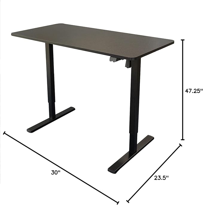 Stand Up Desk Store Electric Compact Standing Desk (Black Frame/Matte Black Top, 48” Wide)