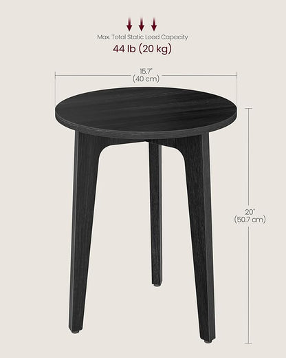 VASAGLE MAEZO Collection - Small Side Table, Round End Table, Nightstand with Tapered Legs, Curved Transitions, for Small Spaces, Living Room, Bedroom, Charcoal Gray ULET237BA01S