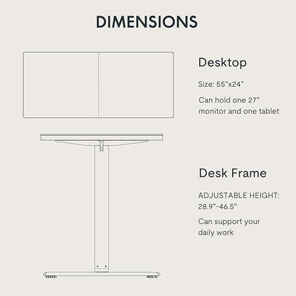 FLEXISPOT Standing Desk Electric Height Adjustable Desk with 55 x 24 Inch Splice Board, Home Office Computer Workstation, Maple Top + White Frame