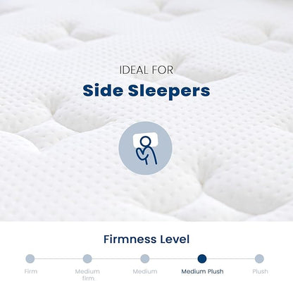 Coolvie Queen Mattresses 14 Inch, Soft Gel Memory Foam Mattress in a Box with Euro Top Medium Plush Feel, Supportive Independent Pocket Springs for Pressure Relief & Motion Isolation- 100 Night Trial