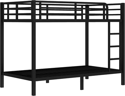 Bellemave Twin XL Over Twin XL Bunk Bed for Adults, Heavy Duty Bunk Beds Frame with Build in Ladder and Full Length Guardrail, Easy Assemble Bunkbeds, Noise Reduced, Mattress Not Included, Black