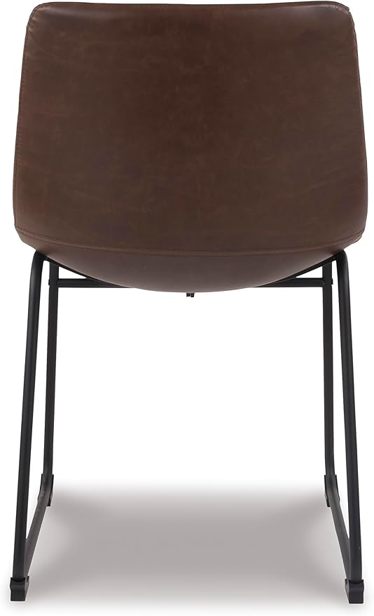 Signature Design by Ashley Mid Century Centiar Dining Bucket Chair Set of 2, Black and Brown